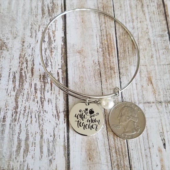 WIFE MOM TEACHER bracelet - Picture 6 of 6